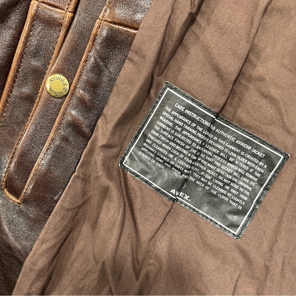 AVIREX CLASSIC PATCHED G-1 FLIGHT AVIATOR JACKET IN BROWN SIZE XL - Picture 10 of 15